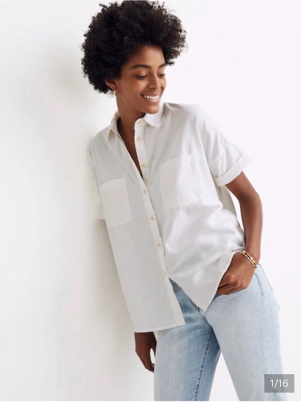 Madewell White Cotton Courier Shirt